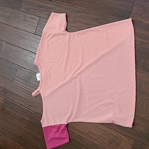 NWT BiBi Pink & Rose Colorblock Short Sleeve Top size XL - Picture 2 of 6